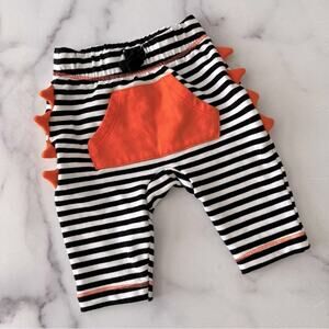 Cat & Jack Baby black white stripe orange dinosaur spike pants Halloween